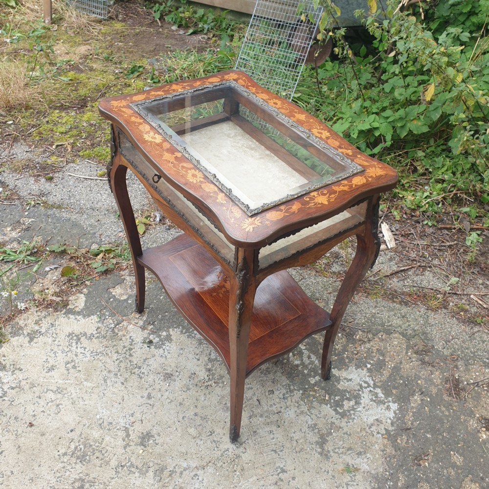 Inlaid rosewood bijouterie display table.  View VI