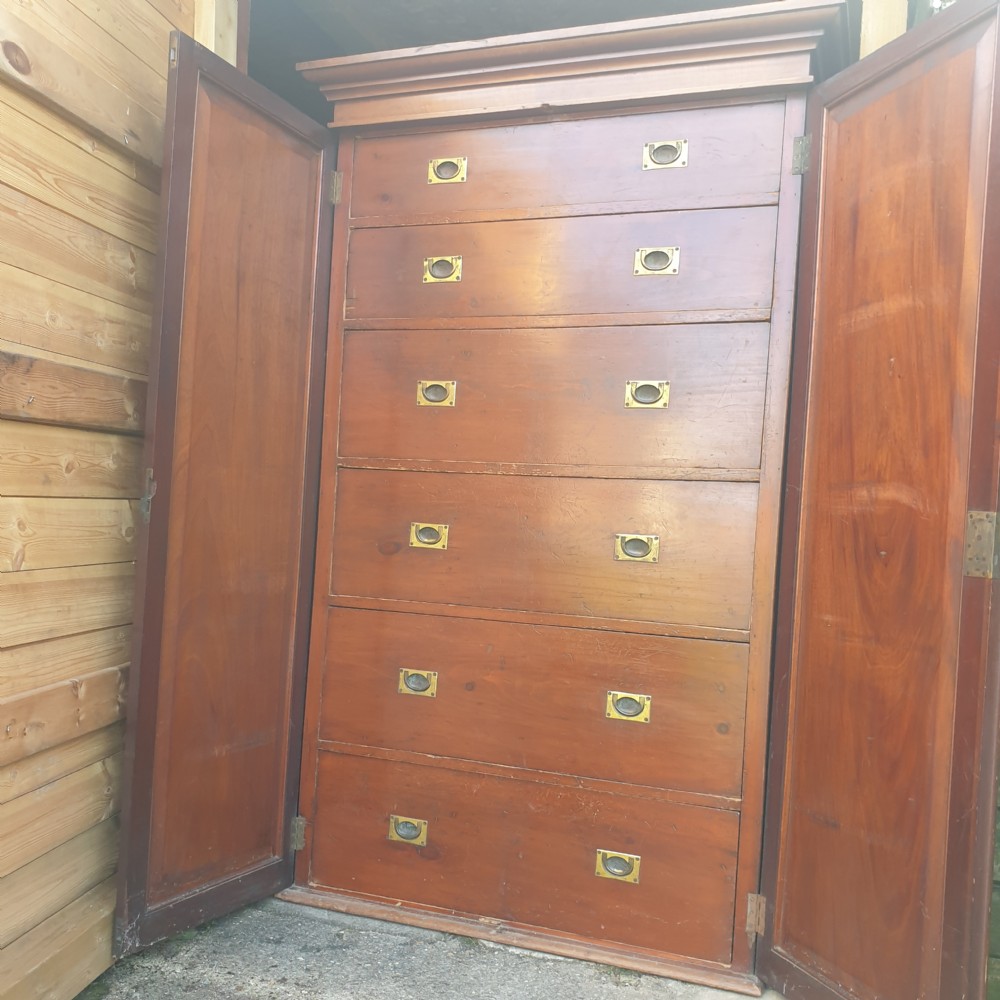Large Late Victorian 6 drawer office cabinet with 2 doors.  View VI