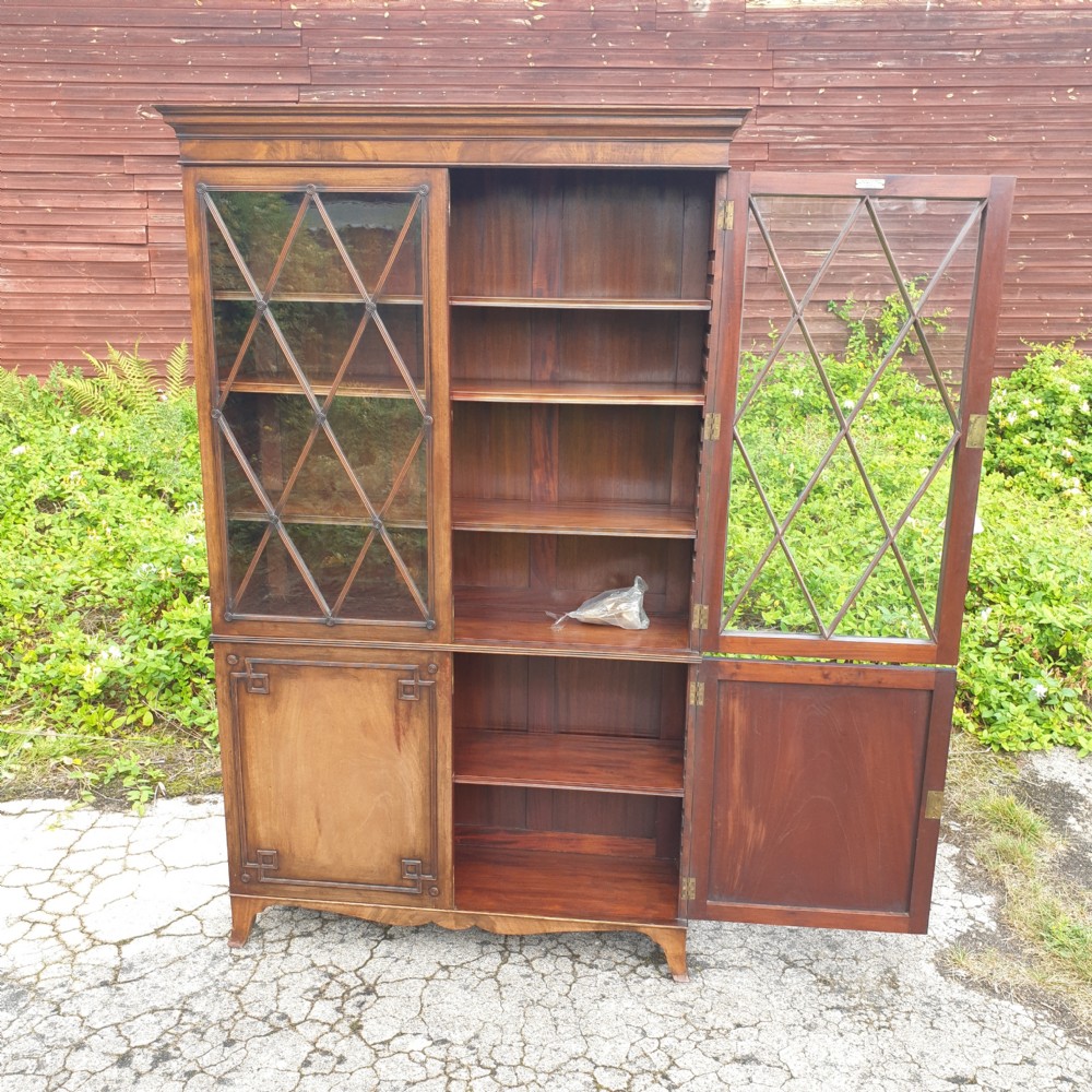Early 20th century mahogany bookcase cabinet.  View II