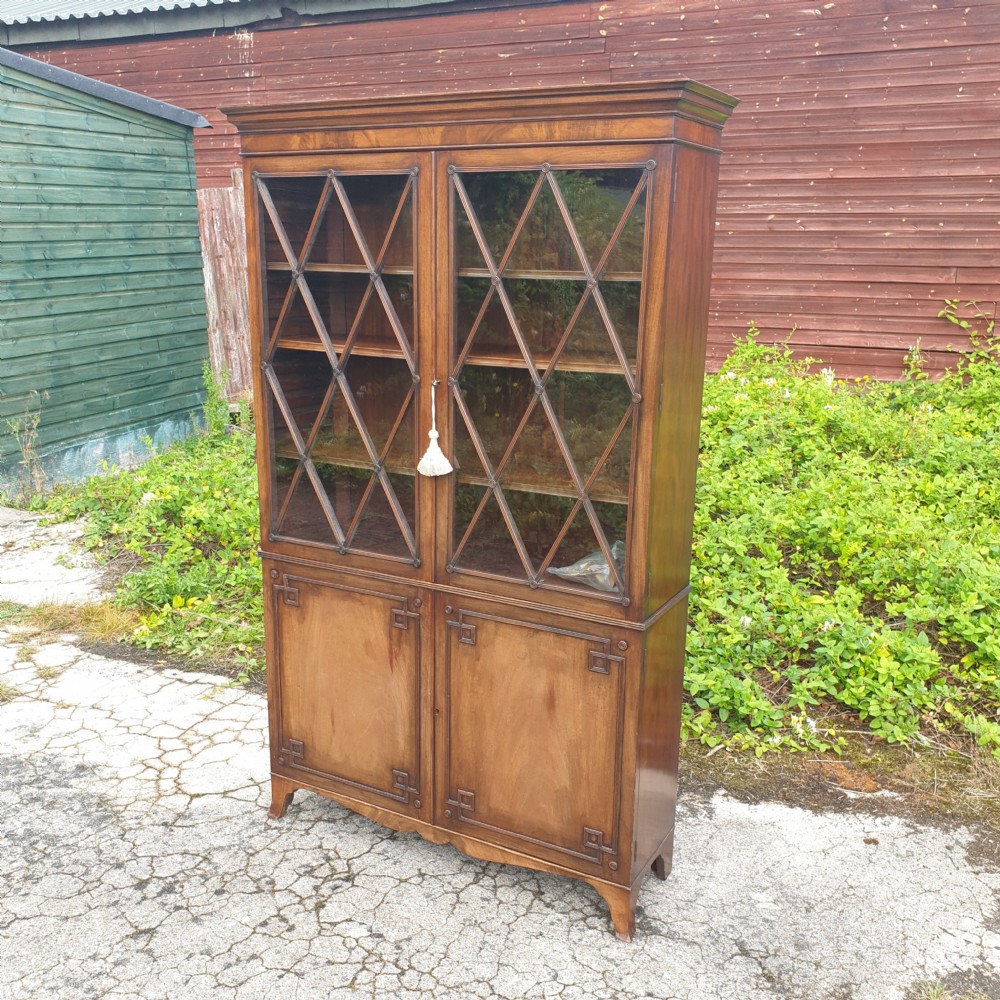 Early 20th century mahogany bookcase cabinet.  View IV