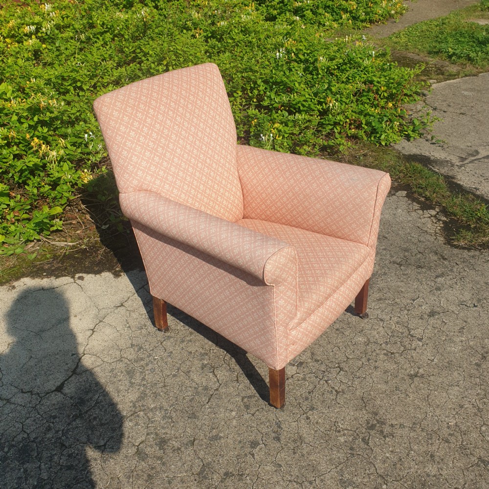Early 20th century upholstered armchair.  View IV