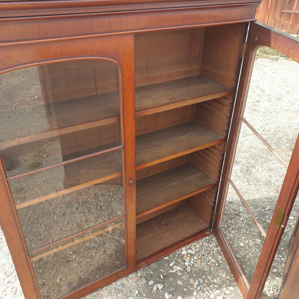 Victorian 2 part mahogany library bookcase  View VI