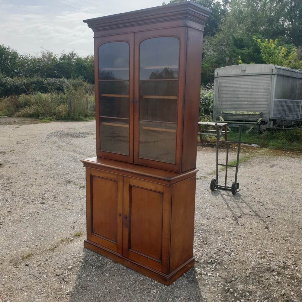 Victorian 2 part mahogany library bookcase  View VII