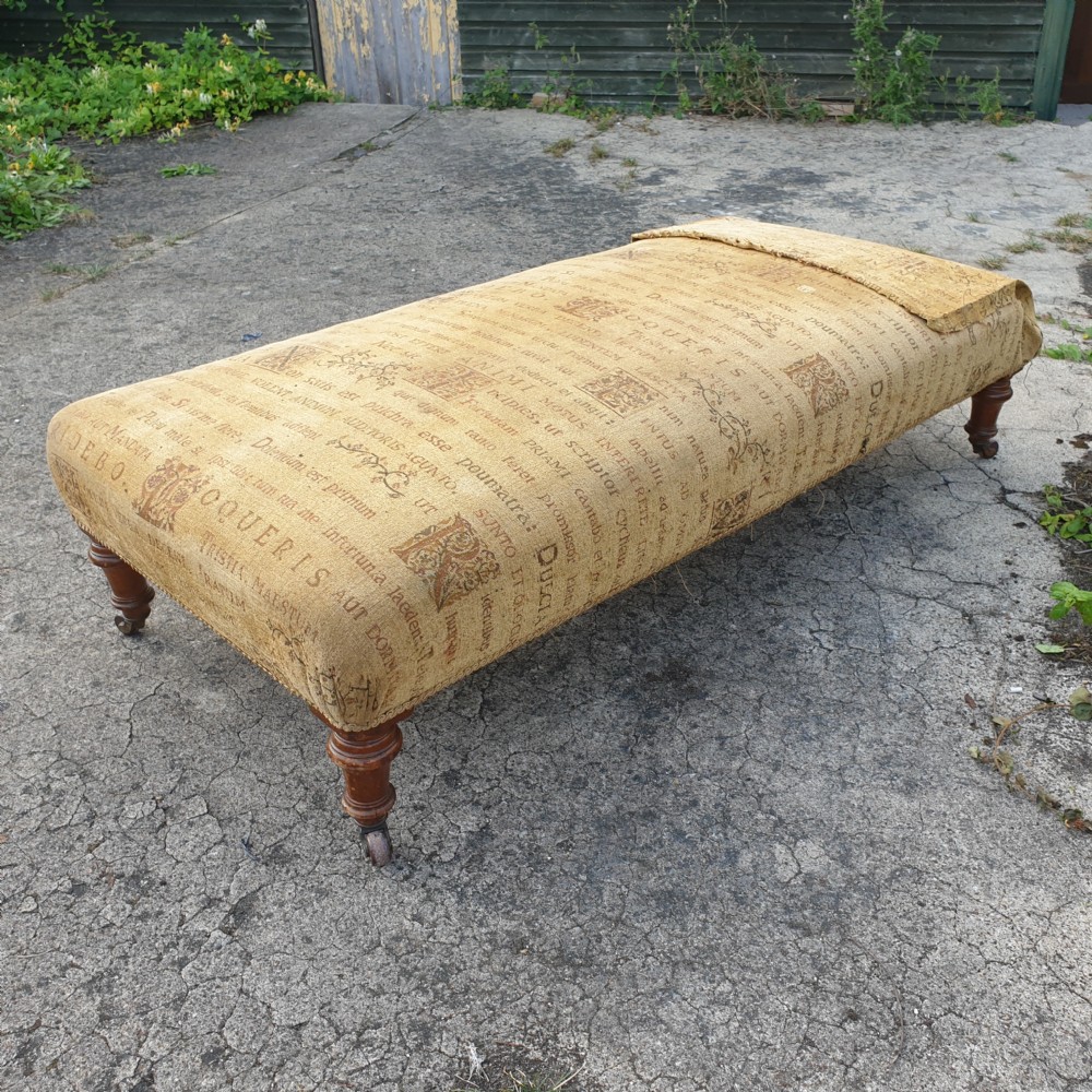 Large late Victorian centre stool for reupholstering. 