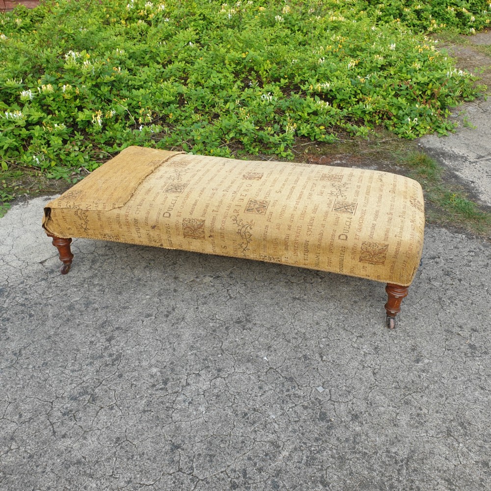Large late Victorian centre stool for reupholstering.  View II