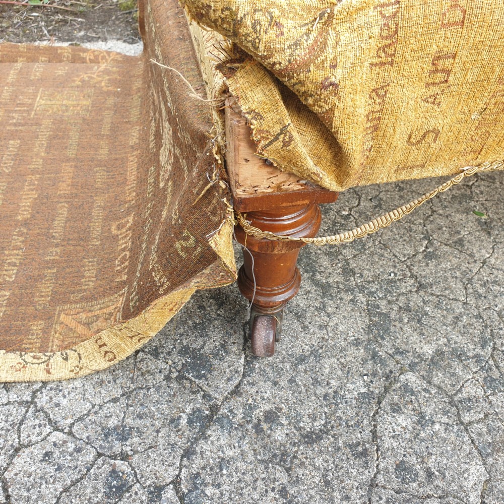 Large late Victorian centre stool for reupholstering.  View III