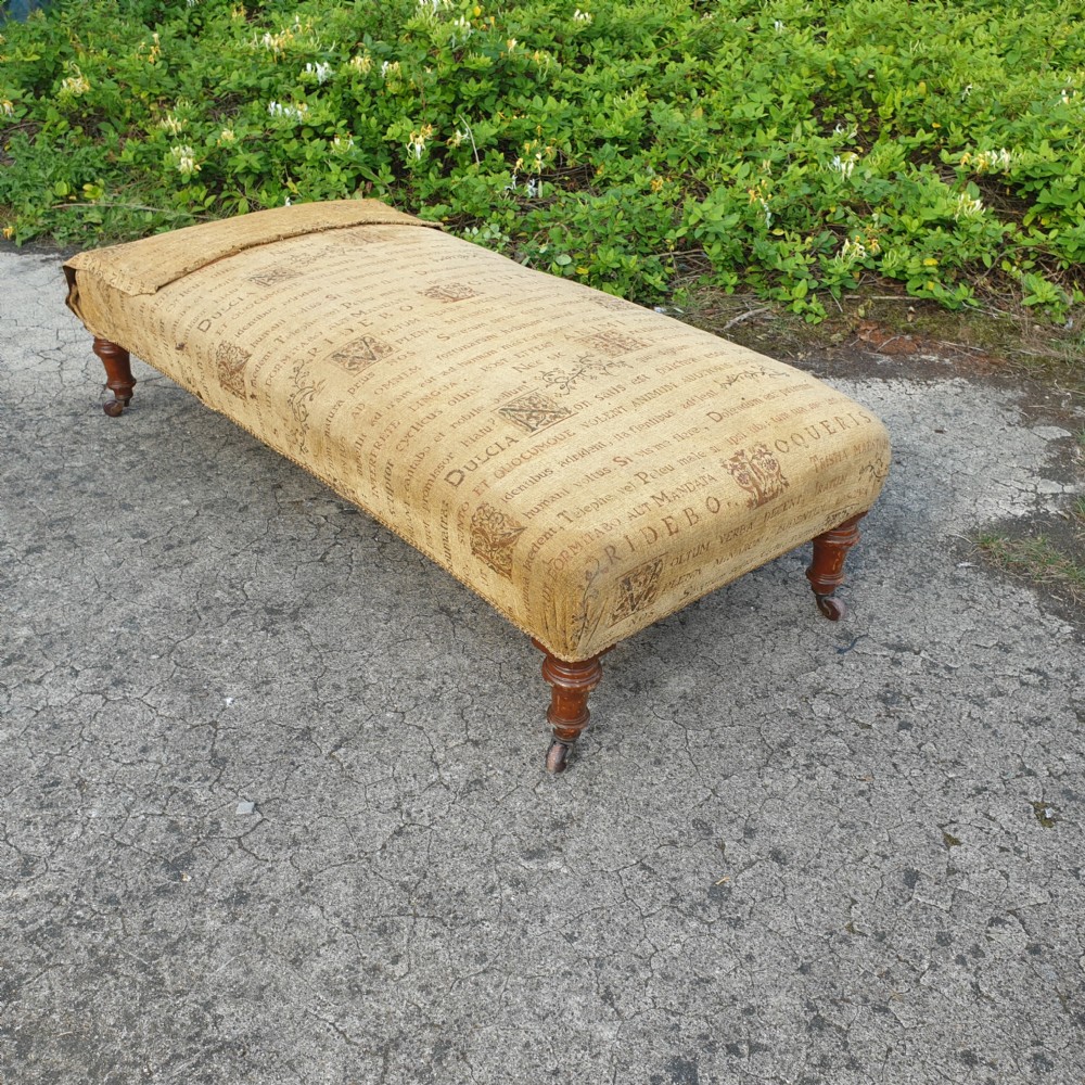 Large late Victorian centre stool for reupholstering.  View V