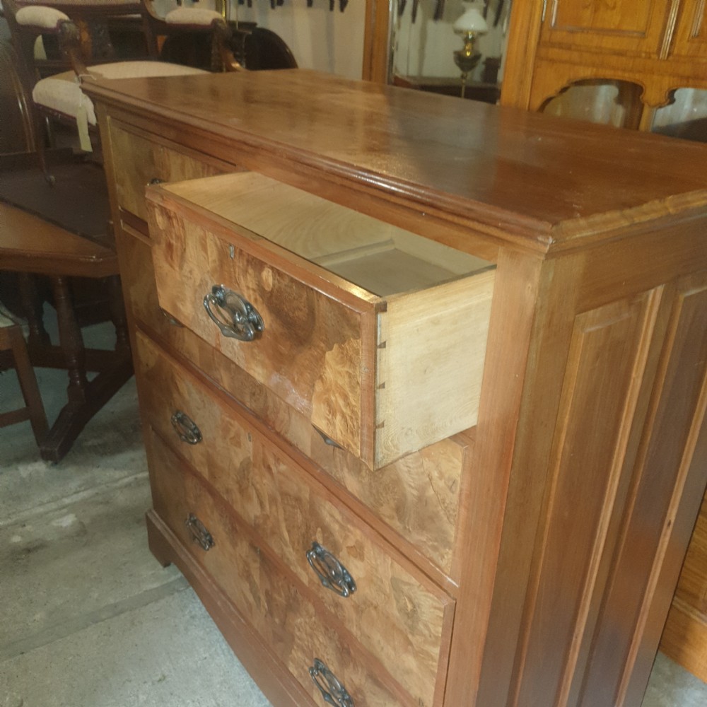 Good size Edwardian walnut chest of drawers  View III