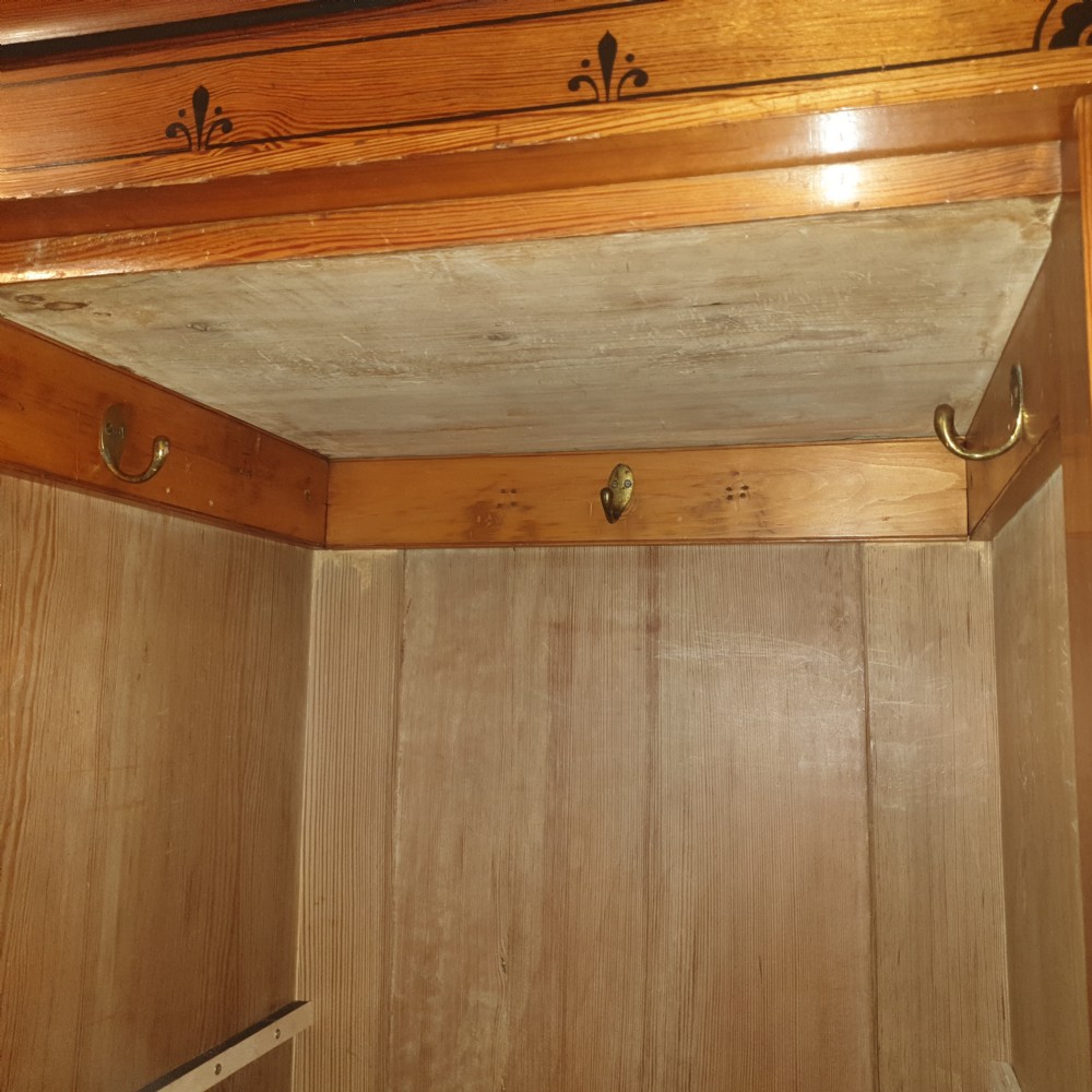 Victorian pitch pine wardrobe.  View VI
