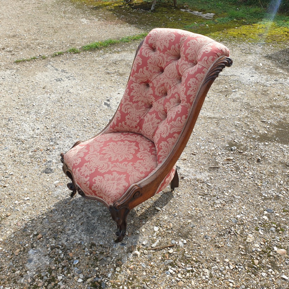 Good early Victorian rosewood bedroom chair. View III