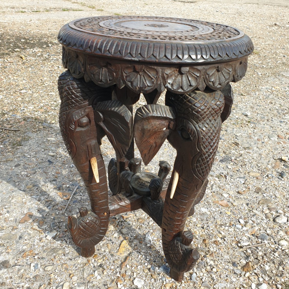 Small carved Elephant occasional table.  View II