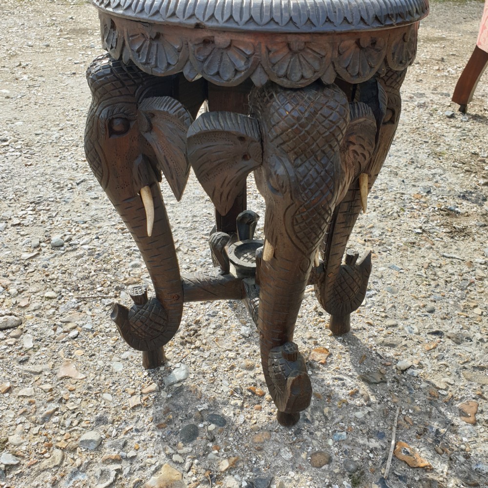 Small carved Elephant occasional table.  View III