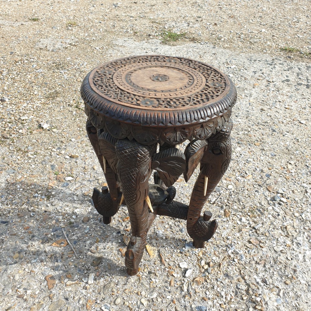Small carved Elephant occasional table.  View V