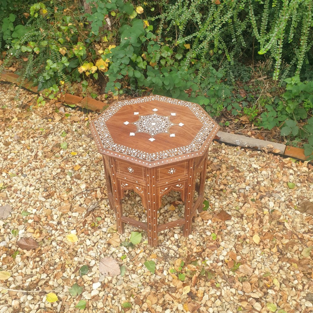 Inlaid Indian occasional table.