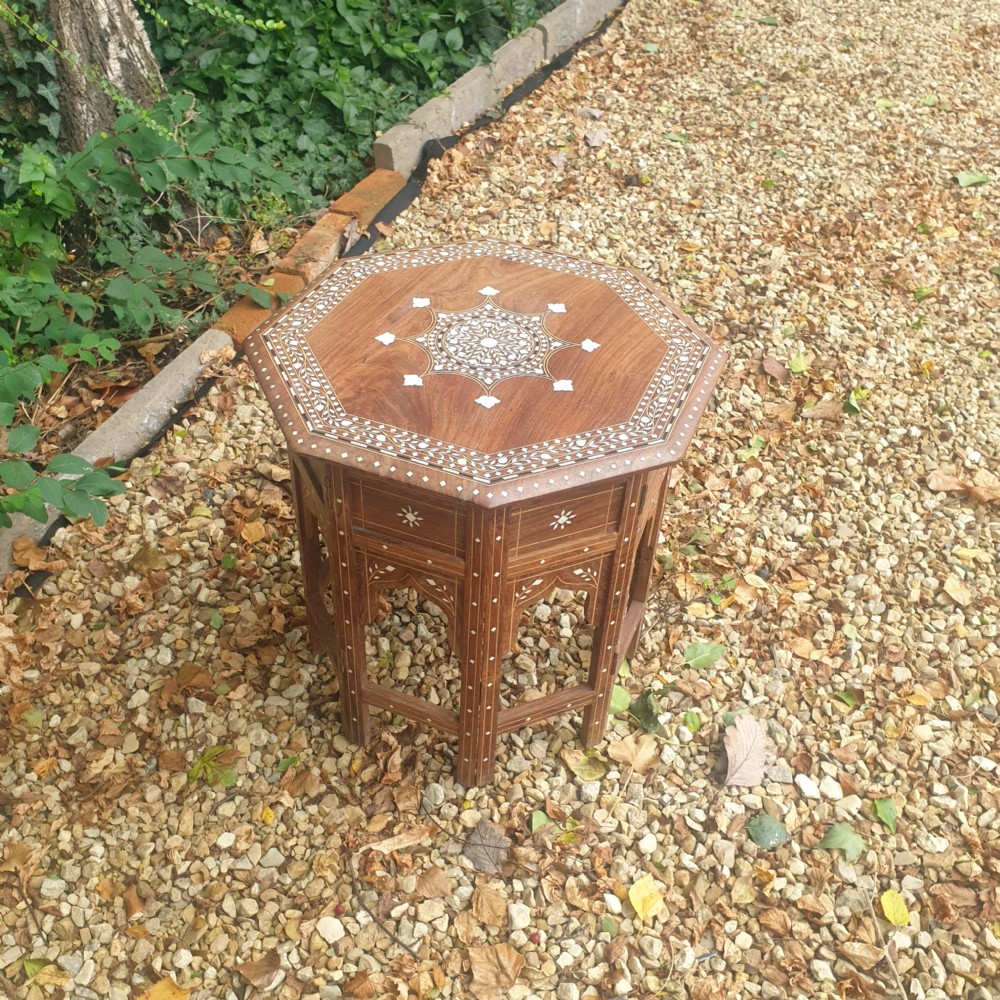 Inlaid Indian occasional table. View II