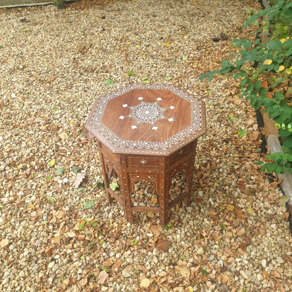 Inlaid Indian occasional table. View III