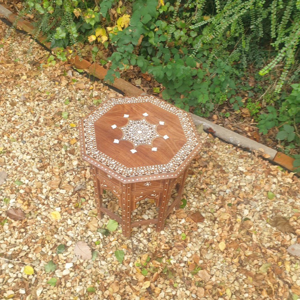 Inlaid Indian occasional table. View IV