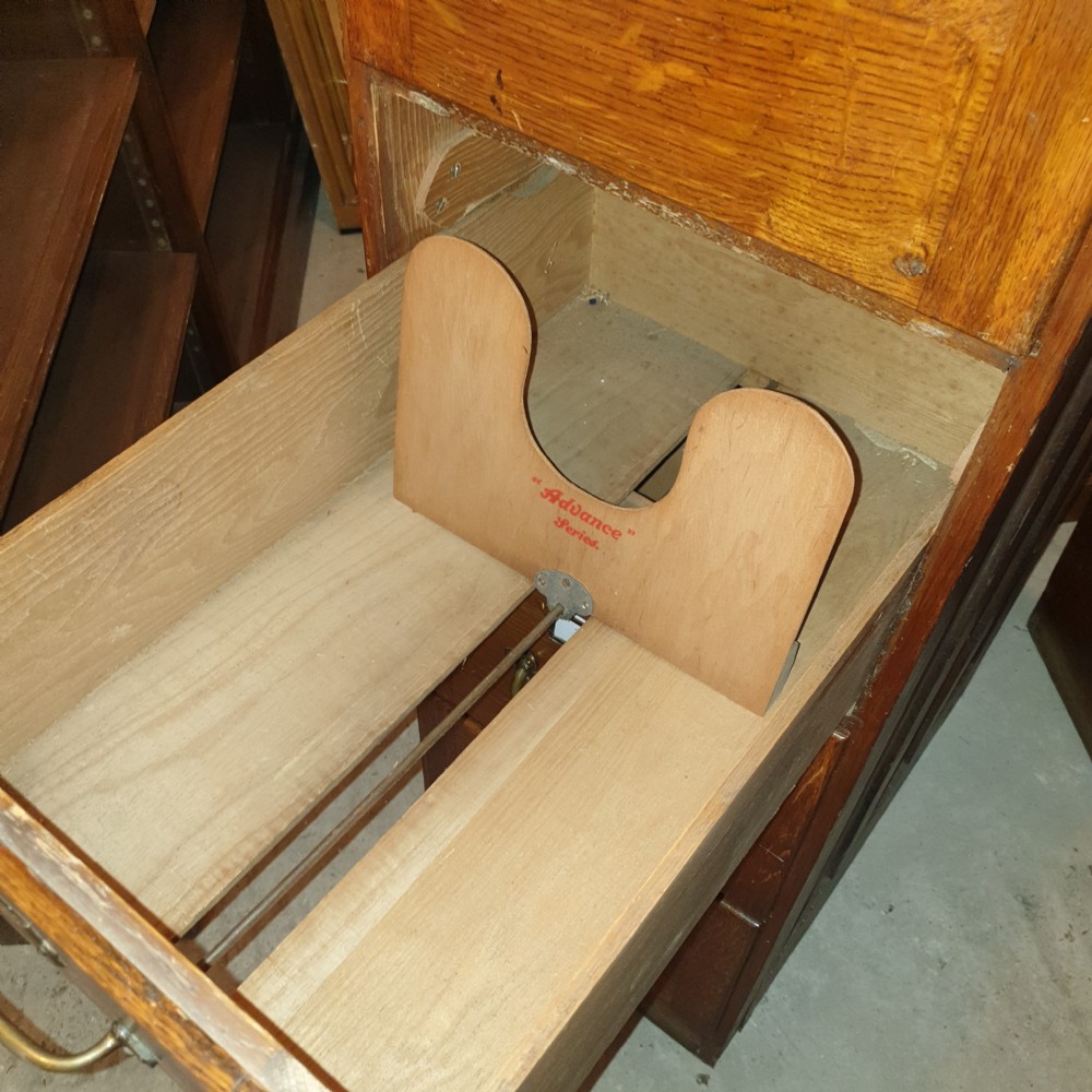 Panelled oak 4 drawer office cabinet  View II