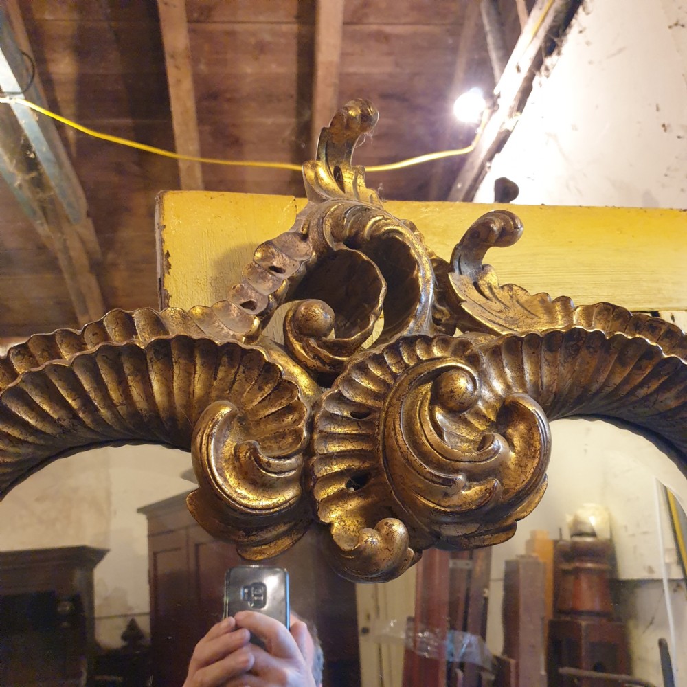 Carved giltwood framed triple dressing mirror.  View VI