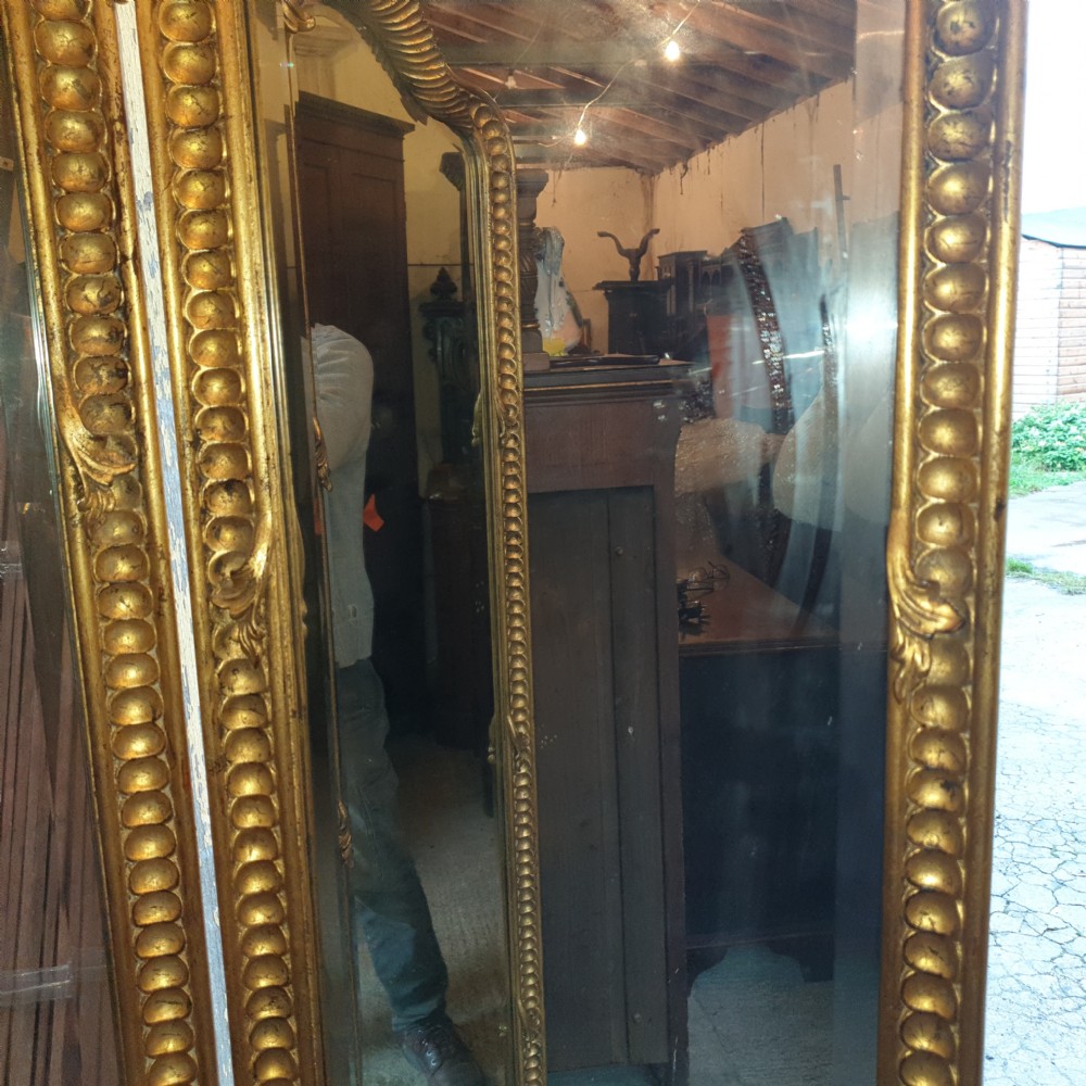 Carved giltwood framed triple dressing mirror.  View VII
