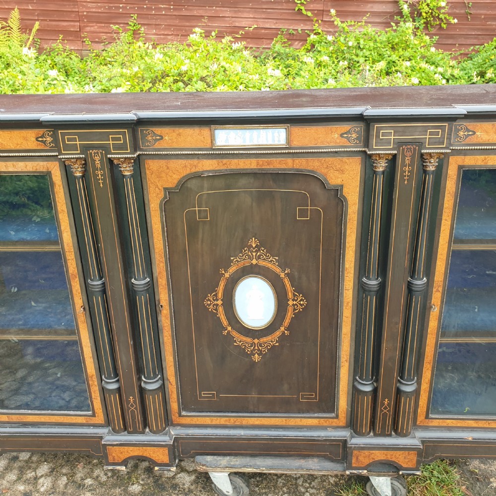 Victorian ebonised credenza  View II