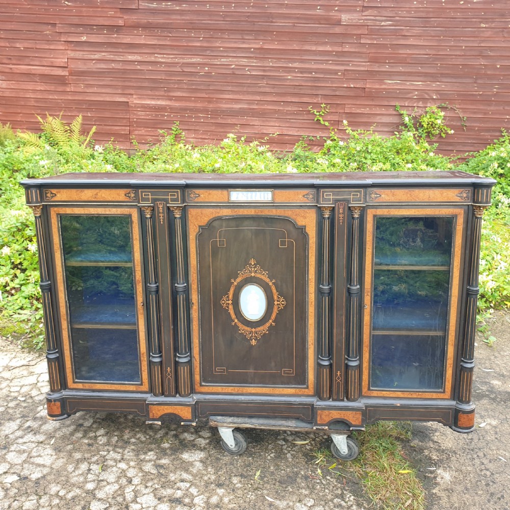 Victorian ebonised credenza  View III