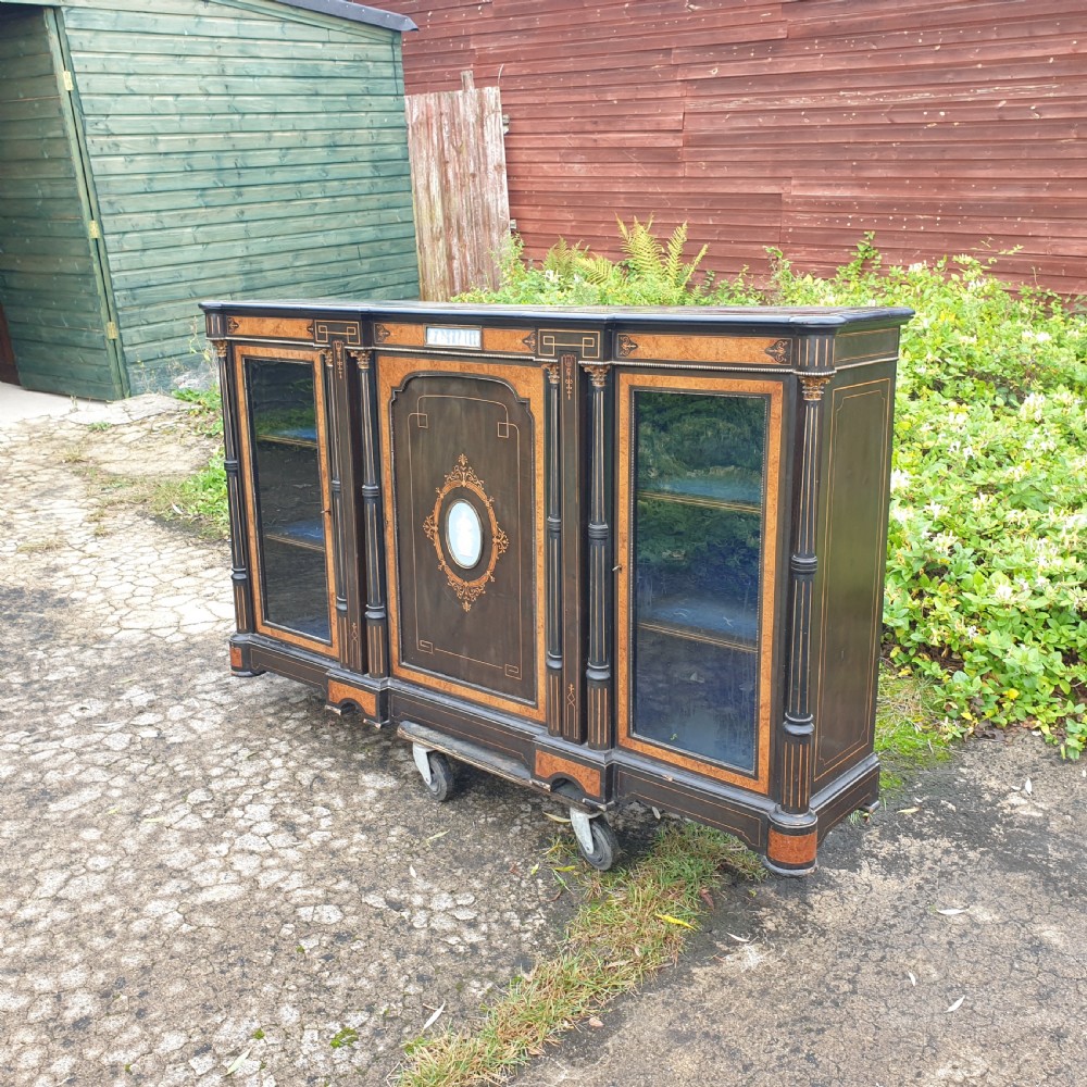 Victorian ebonised credenza  View IV