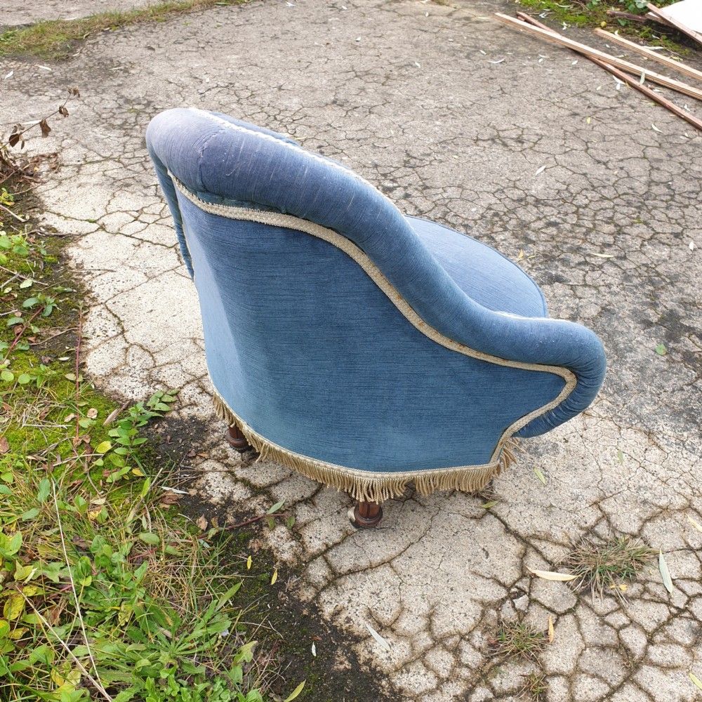Late Victorian upholstered corner bedroom chair  View III