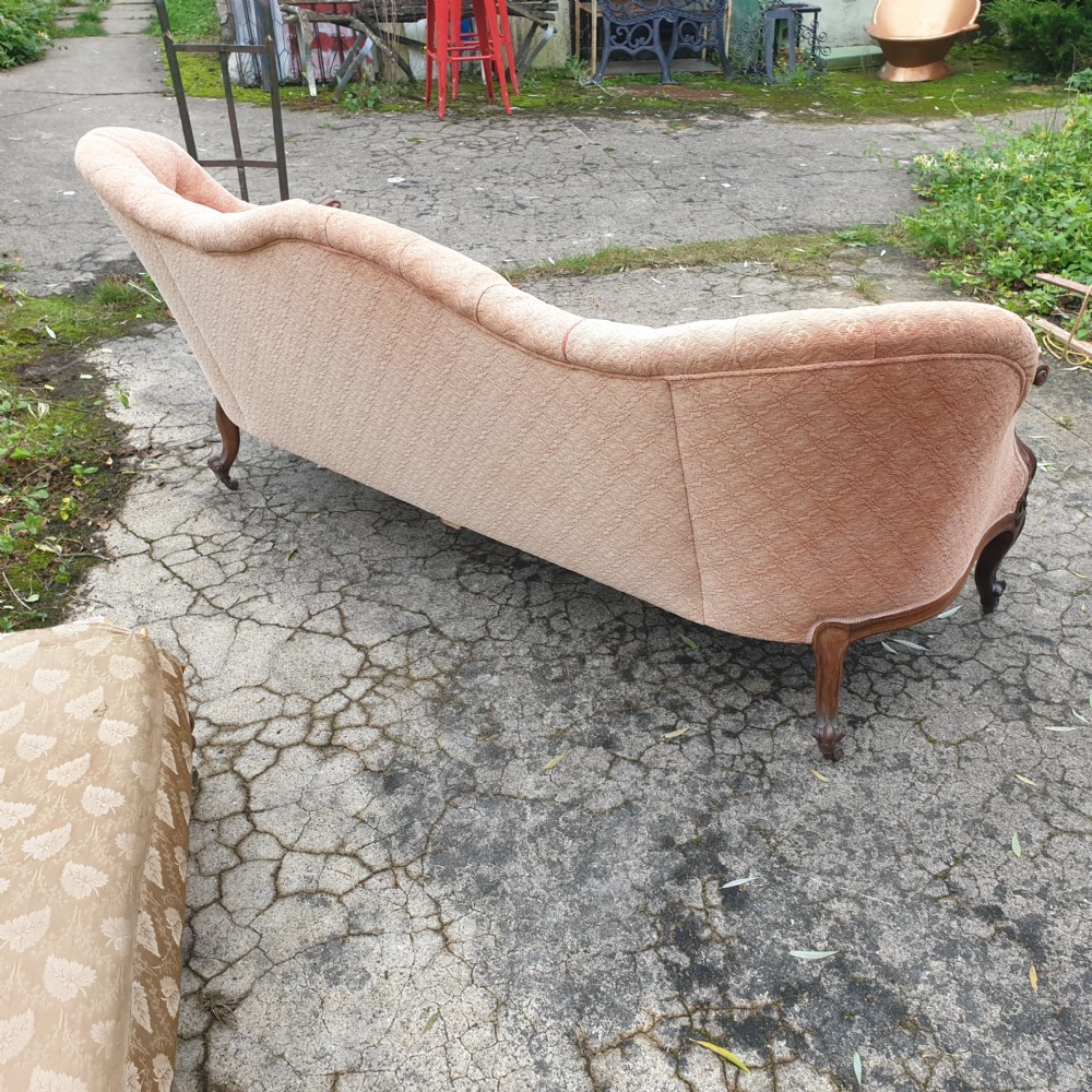Large Victorian rosewood framed country house sofa View VI