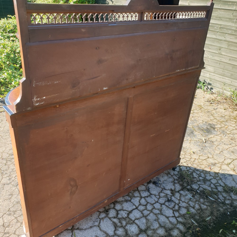 Victorian inlaid walnut side cabinet  View IV