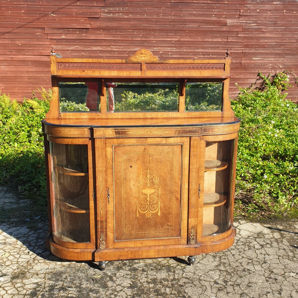 Victorian inlaid walnut side cabinet  View VII