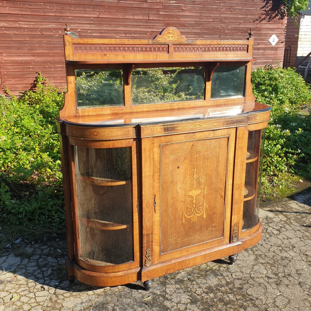 Victorian inlaid walnut side cabinet  View VIII