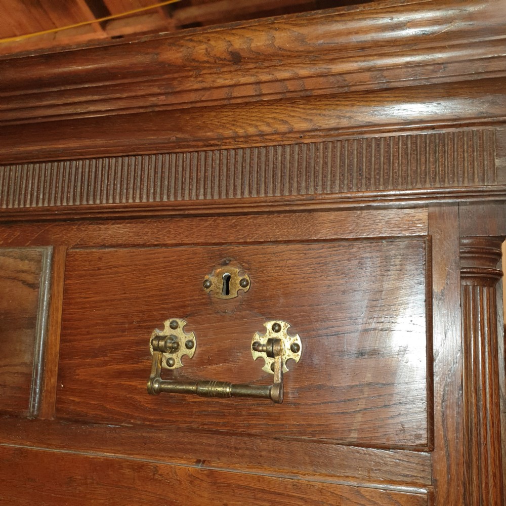 Late Georgian oak tallboy chest.  View V