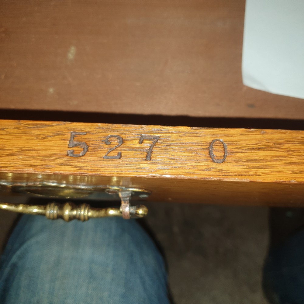 Large late Victorian oak writing table  View VI