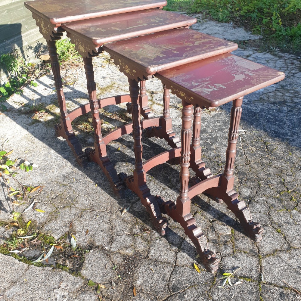 Nest of 4 lacquered tables  View III