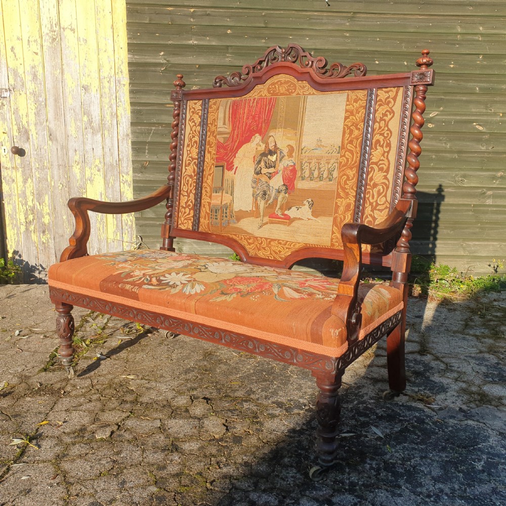 Good original mid 19th century rosewood window seat View III