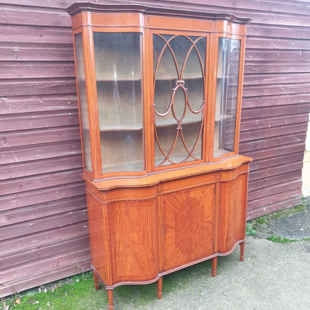 Good quality inlaid satinwood cabinet  View V