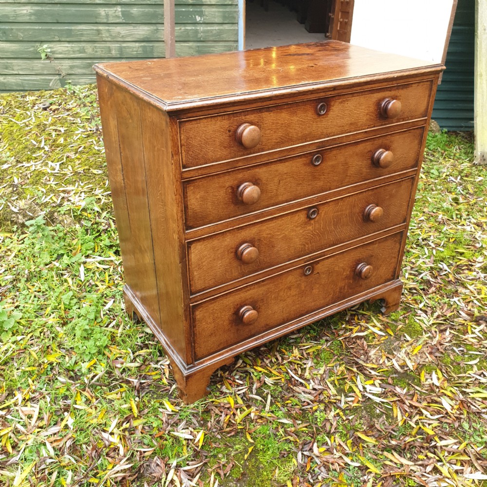 Late Georgian oak chest of 4 drawers  View IV