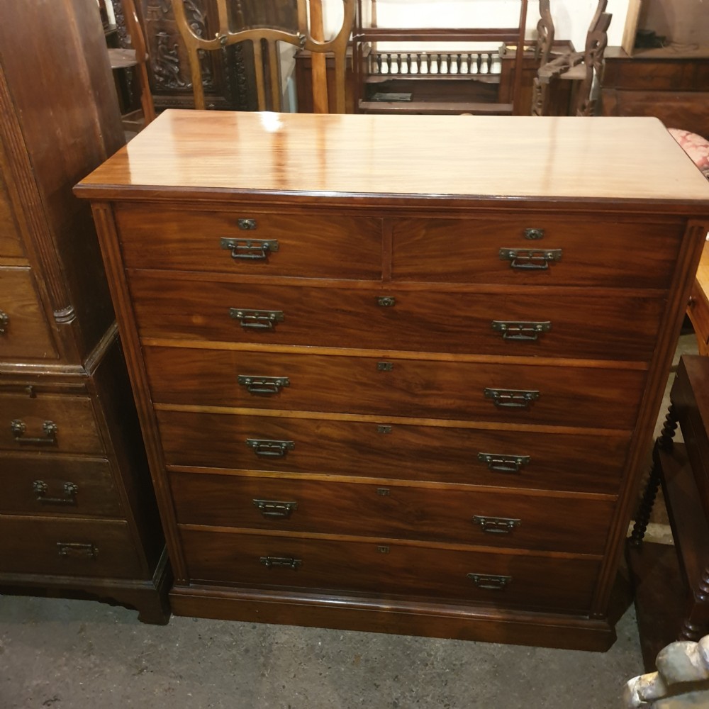 Good solid mahogany late Victorian chest of drawers.  View II