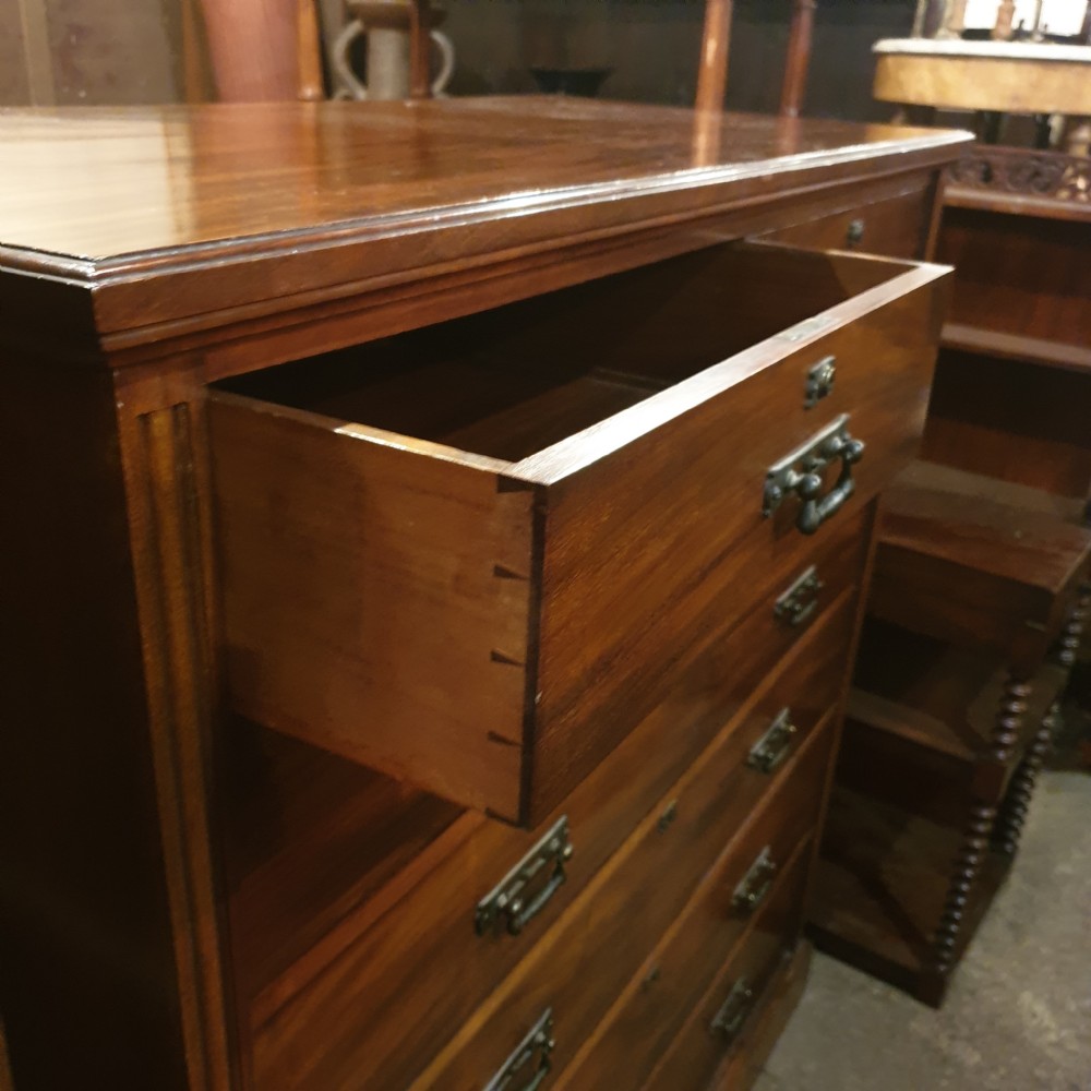 Good solid mahogany late Victorian chest of drawers.  View IV