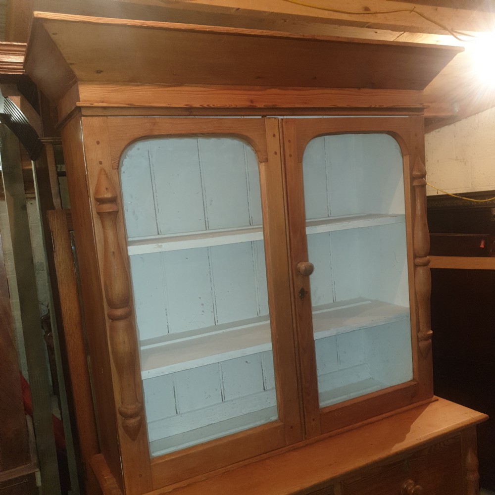 Victorian pine 2 part kitchen cabinet  View V