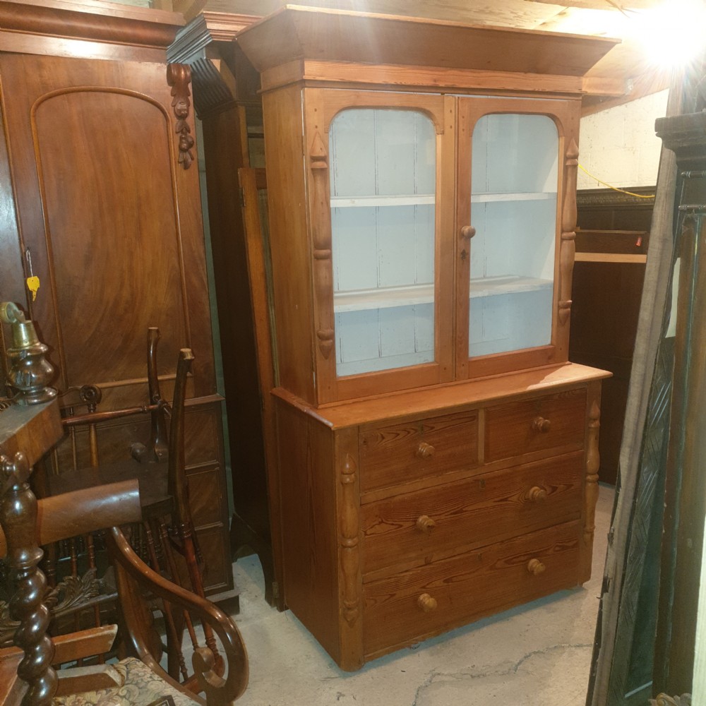 Victorian pine 2 part kitchen cabinet  View VI