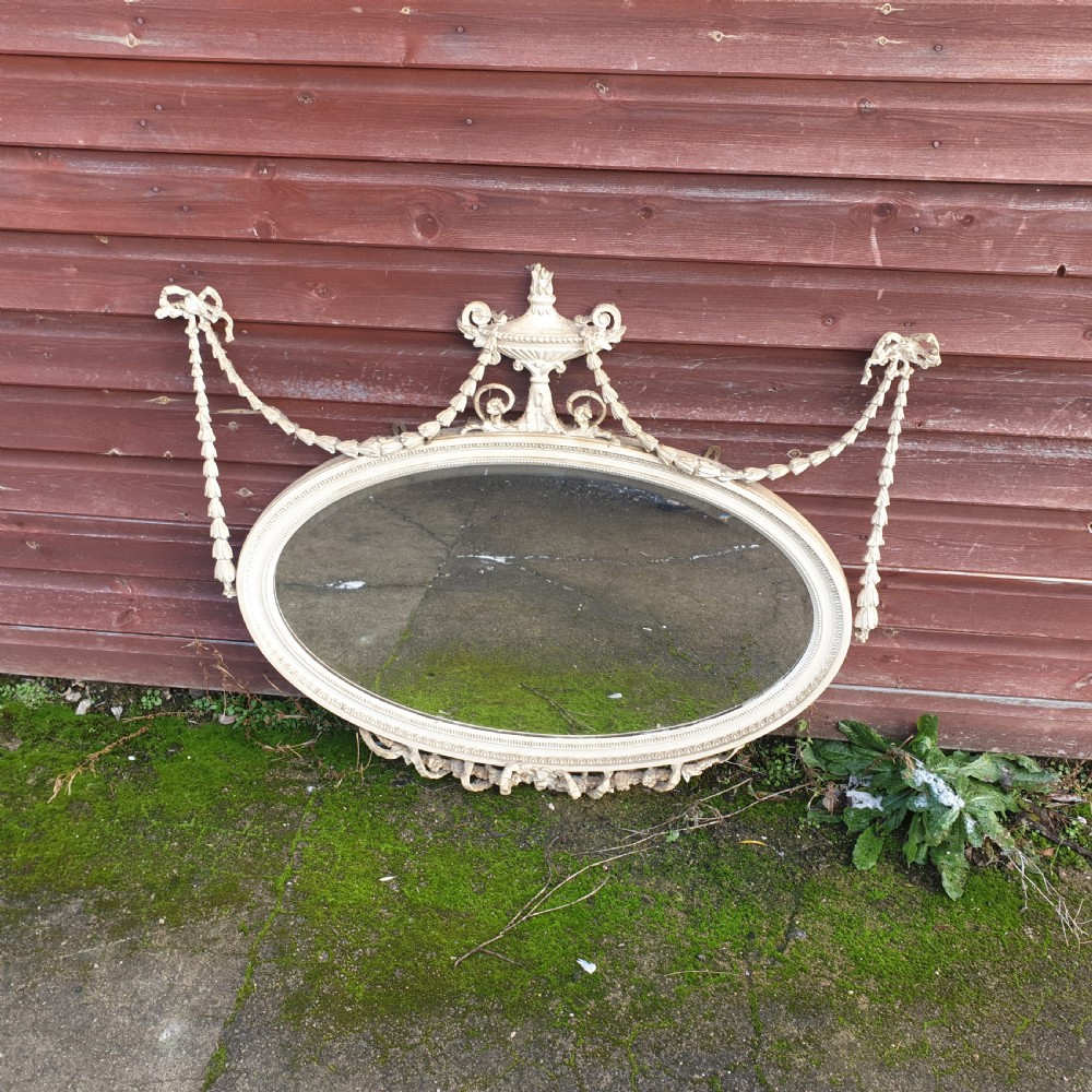 Edwardian painted gesso wall mirror 