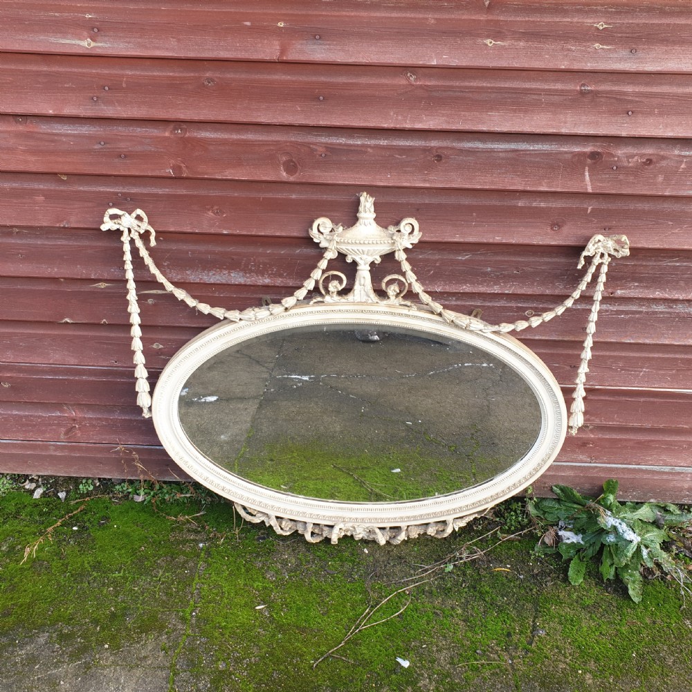 Edwardian painted gesso wall mirror  View II