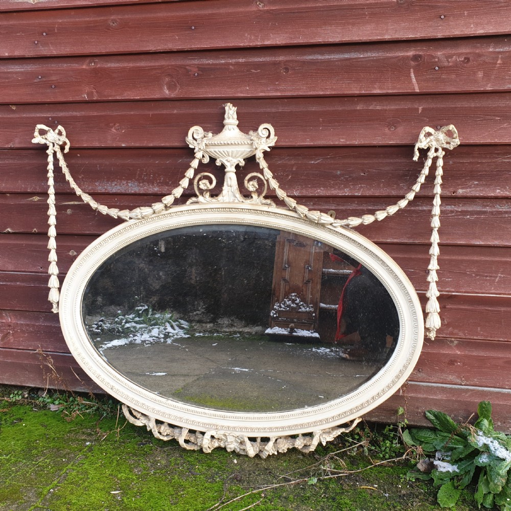 Edwardian painted gesso wall mirror  View III