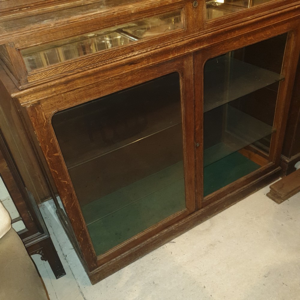 Edwardian oak shop display cabinet  View VI