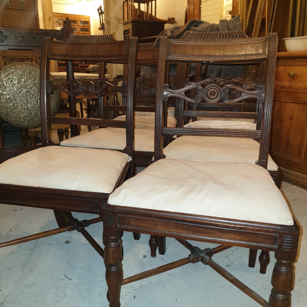 Set of eight Regency Scottish dining chairs  View II