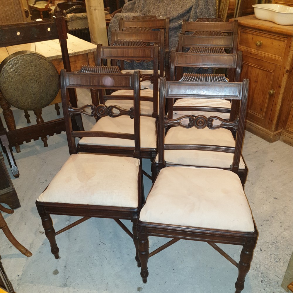 Set of eight Regency Scottish dining chairs  View III
