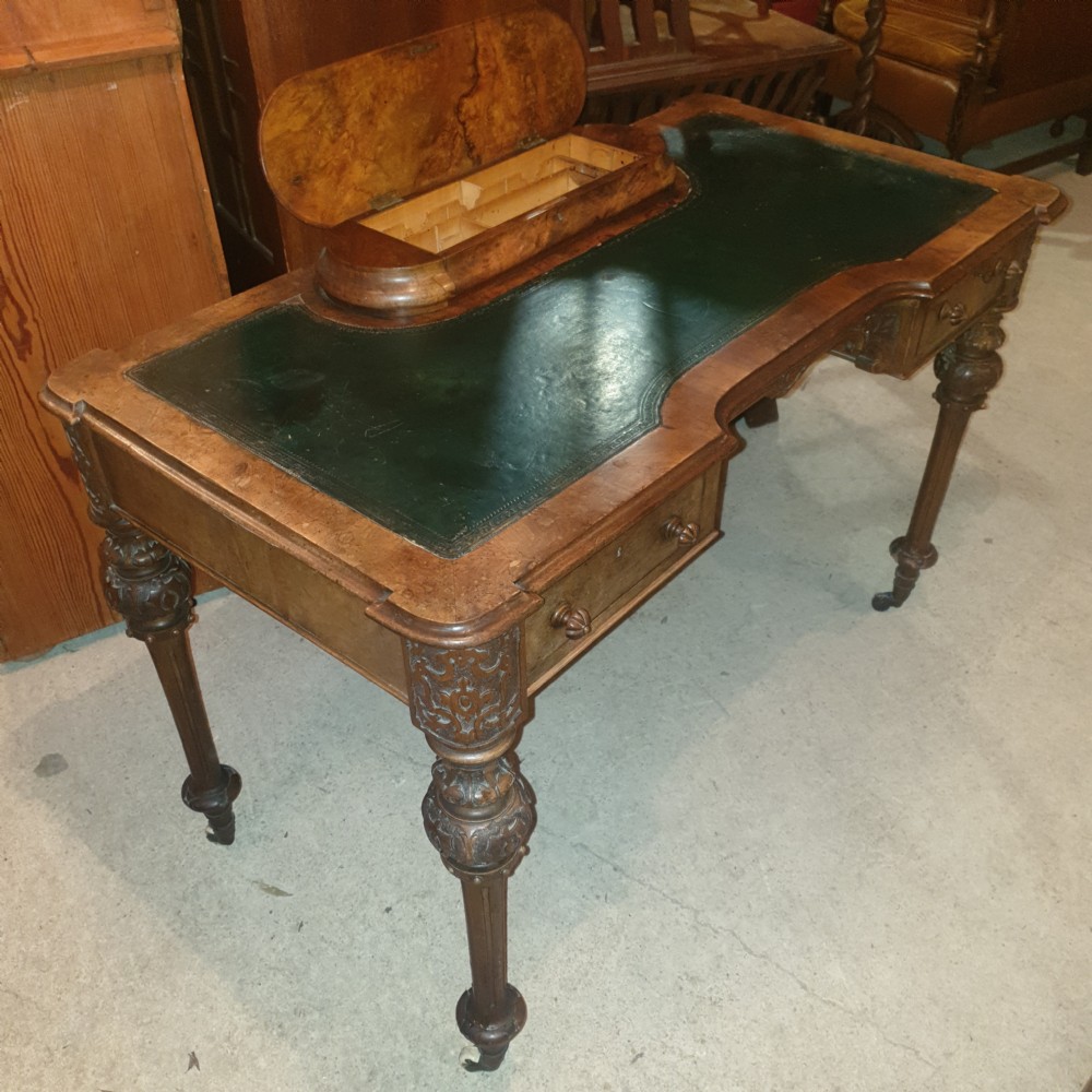 Victorian walnut writing table.