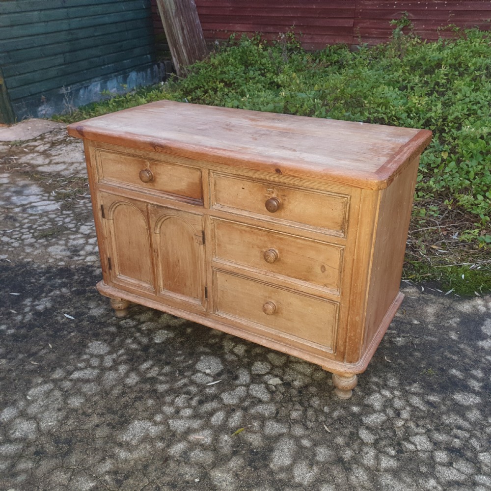 Victorian farmhouse kitchen dresser base. View II